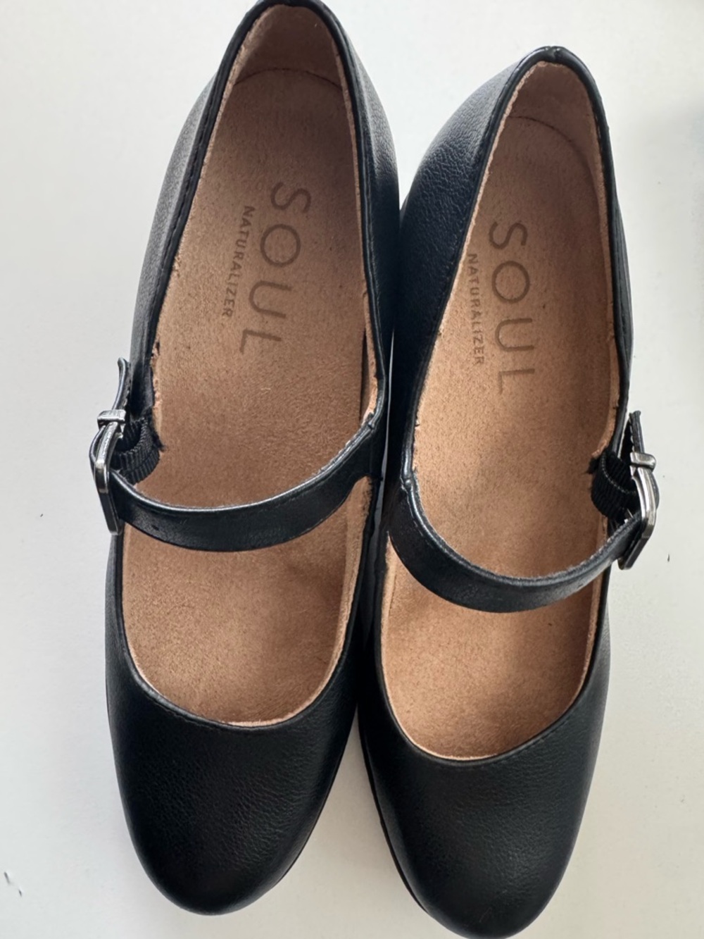 Naturalizer Soul Adore Black Mary Jane Wedge Pumps - Size 7.5M